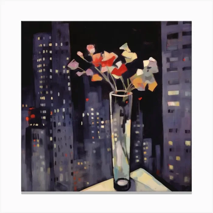 Flowers In A Vase Canvas PrintMF by Mechelle Flowers