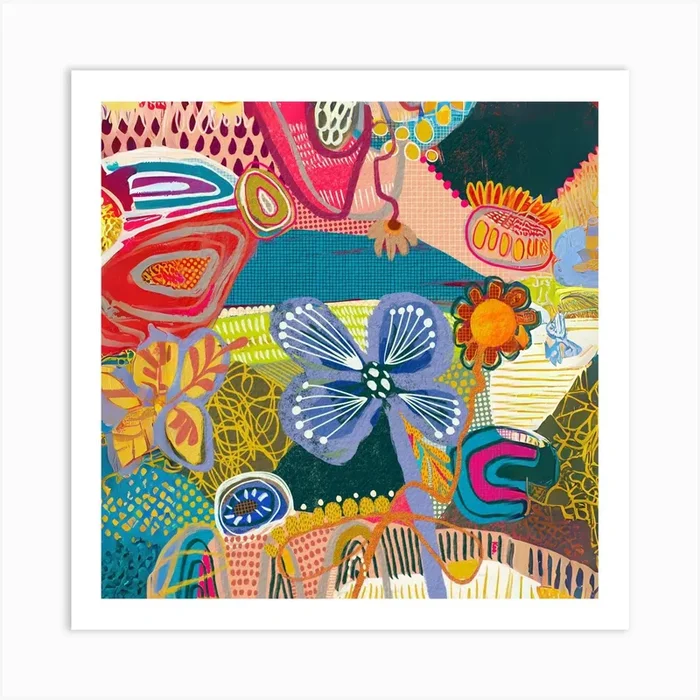 Flowers of the lake Art Print by Koo Treadwell