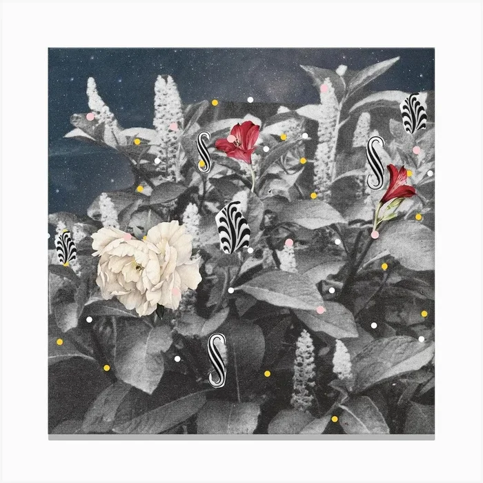 Flowers Still Life, Happy Abstraction 7 Square Canvas Print by Marko Koeppe