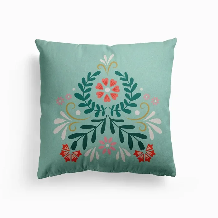 Folk Floral Canvas Cushion by Vesna Skornsek