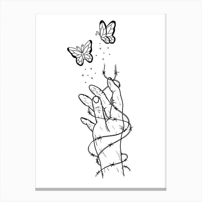 Forever Reaching Fineline Canvas Print by JDuke Illustrations