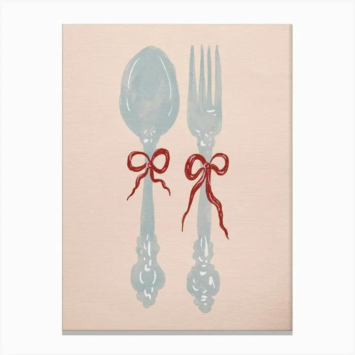 Fork And Spoon Canvas Print by Kartika Paramita
