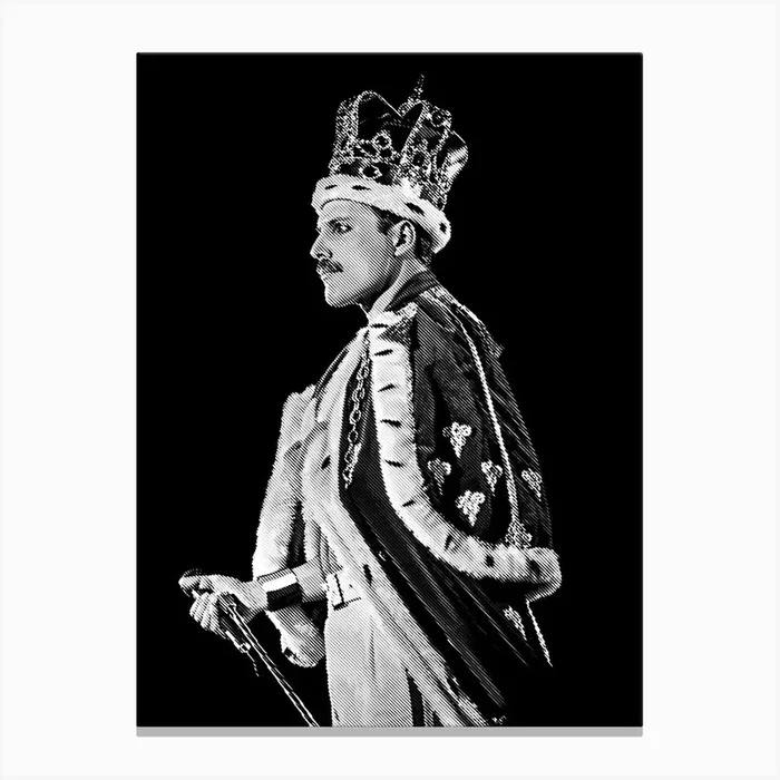 Freddie Mercury Queen Line Illustration my style v3 Canvas PrintAB by Andika Bahtiar
