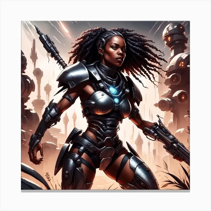 Futuristic Woman 1 Canvas PrintW by Wisdom