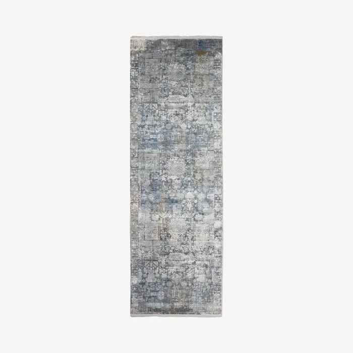 Gaia Runner Rug – Grey / Blue by Bashian