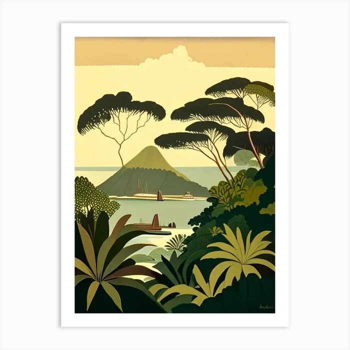 Galapagos Islands Ecuador Rousseau Inspired Tropical Destination Art Print by Coconut Cove