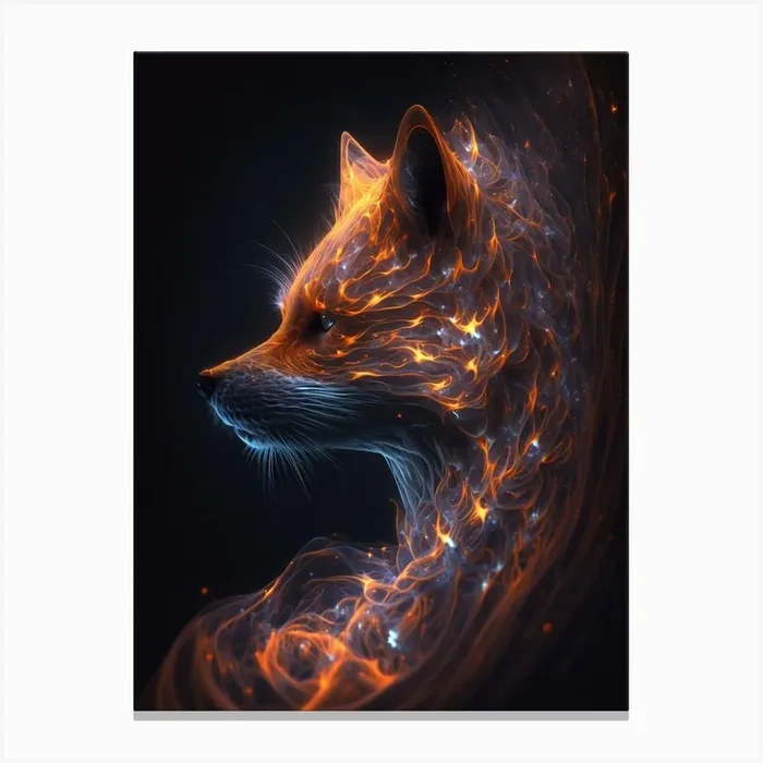 Galaxy Fire Fox Canvas Print by Lootprint