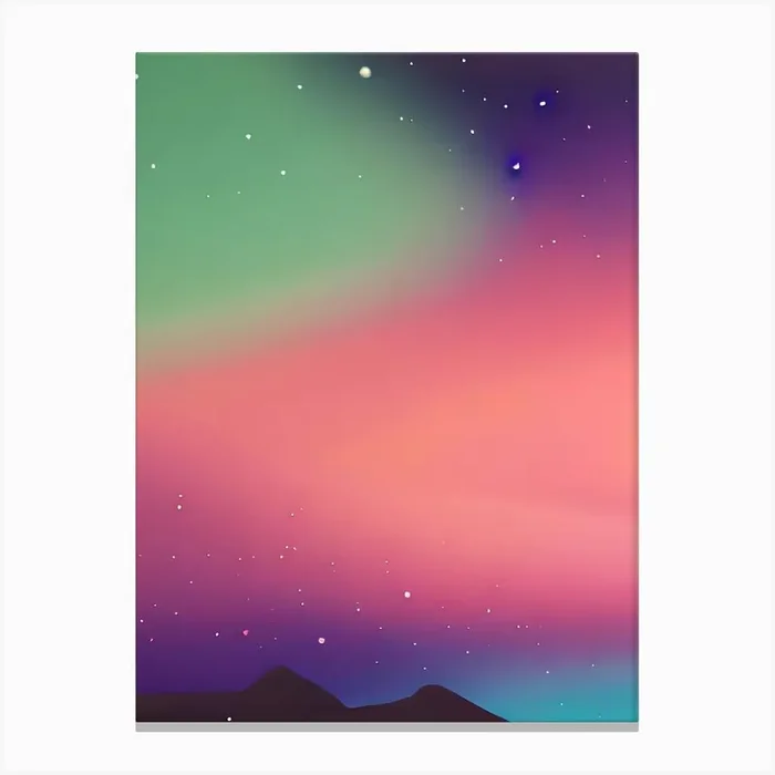 Galaxy Mountains Sky Night Aurora Borealis Canvas Print by Danny Barber