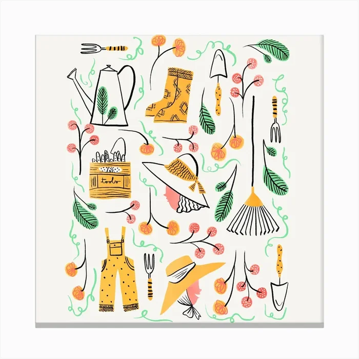 Gardening Fun Canvas Print by Moira Zahra