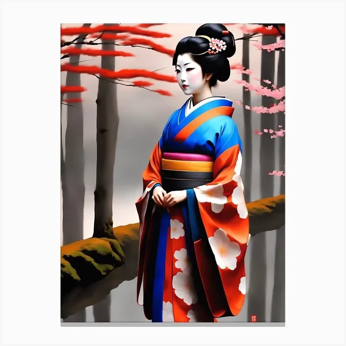 Geisha Art 2 Canvas Print by A Thousand Words