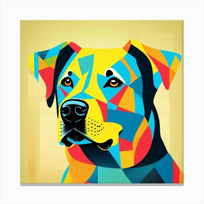Geometric Dog Canvas Print by Griffin
