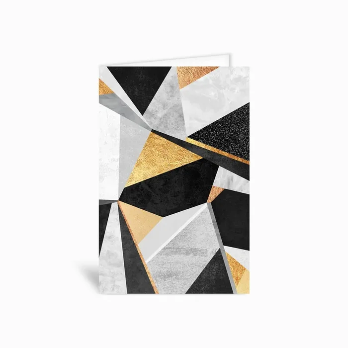 Geometry Gold Greetings Card by Elisabeth Fredriksson
