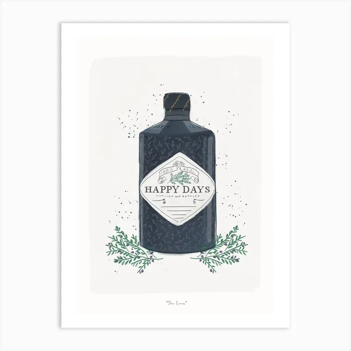 Gin Lover Art Print by Emma Bryan