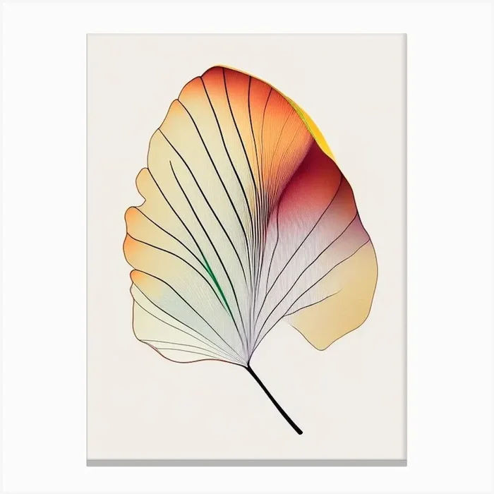 Ginkgo Leaf Abstract 6 Canvas PrintL& by Leaf & Stem Studio