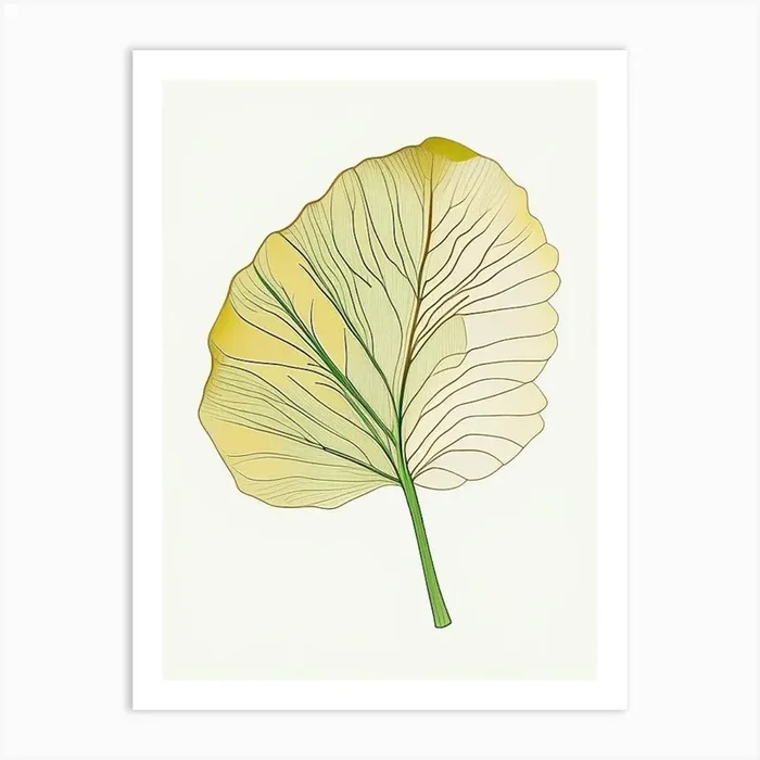 Ginkgo Leaf Warm Tones 5 Art PrintL& by Leaf & Stem Studio