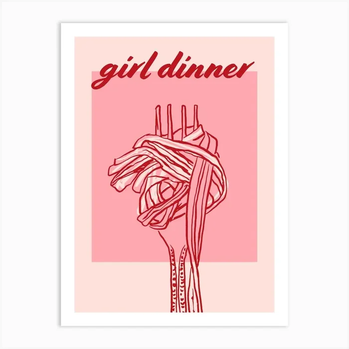 Girl Dinner Art PrintKS by Kitty Strand