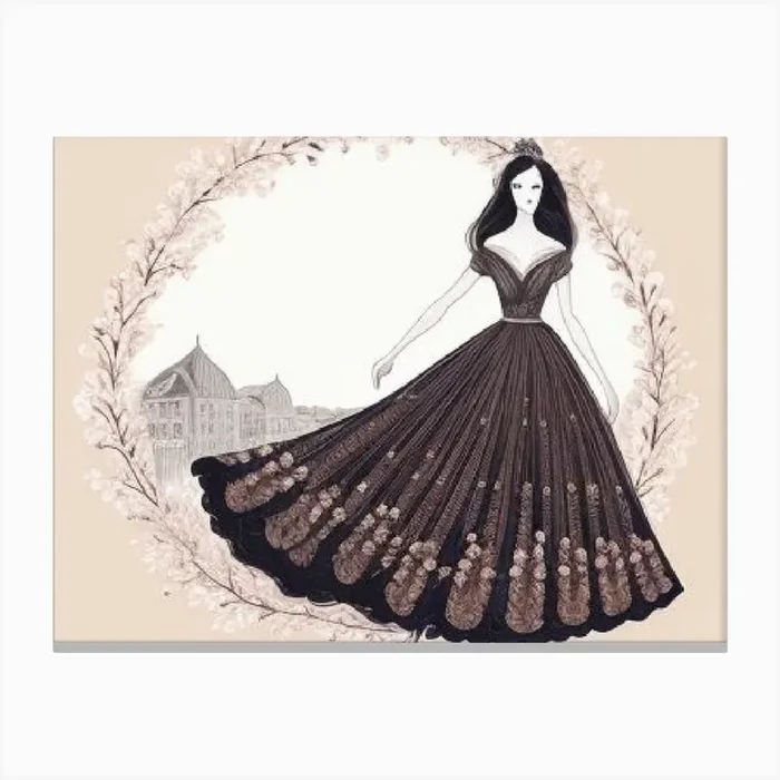 Girl In A Dress Canvas Print by Francizzy