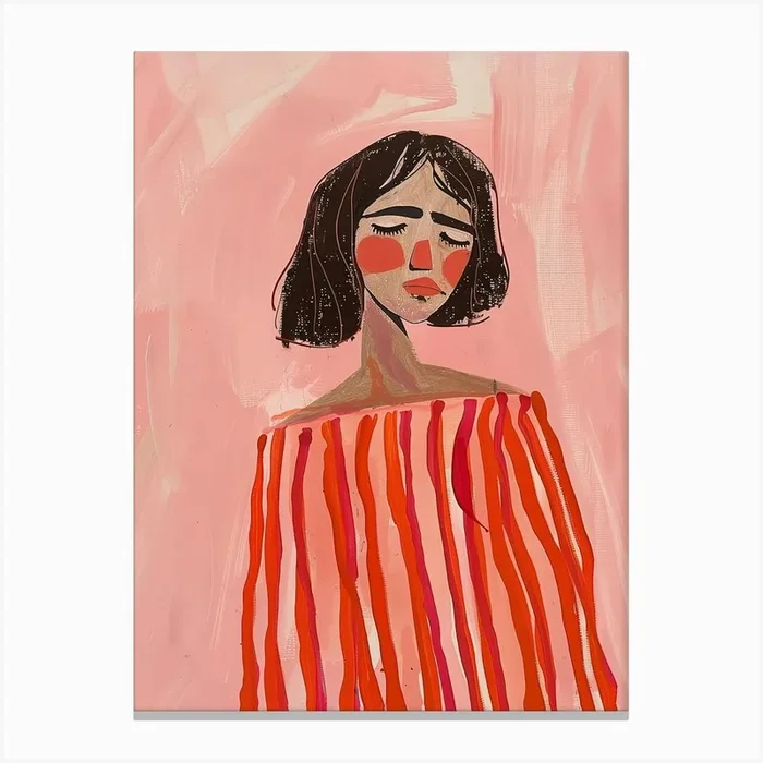 Girl In Red Dress Canvas Print by Lara’s Wonderland