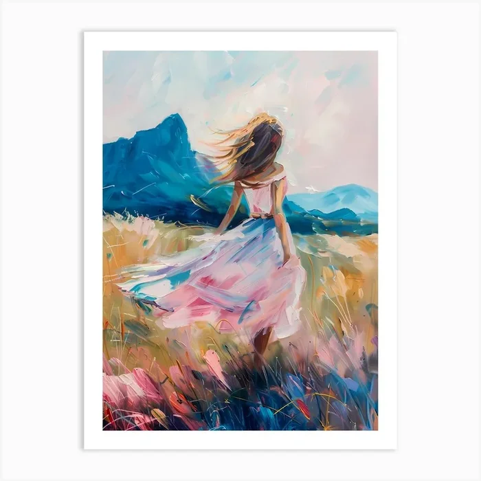 Girl In The Meadow Art Print by littlewhitecat