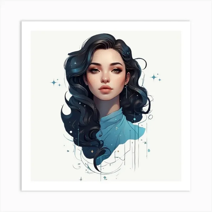 Girl With Long Hair Art Print by asmaa alkhatib