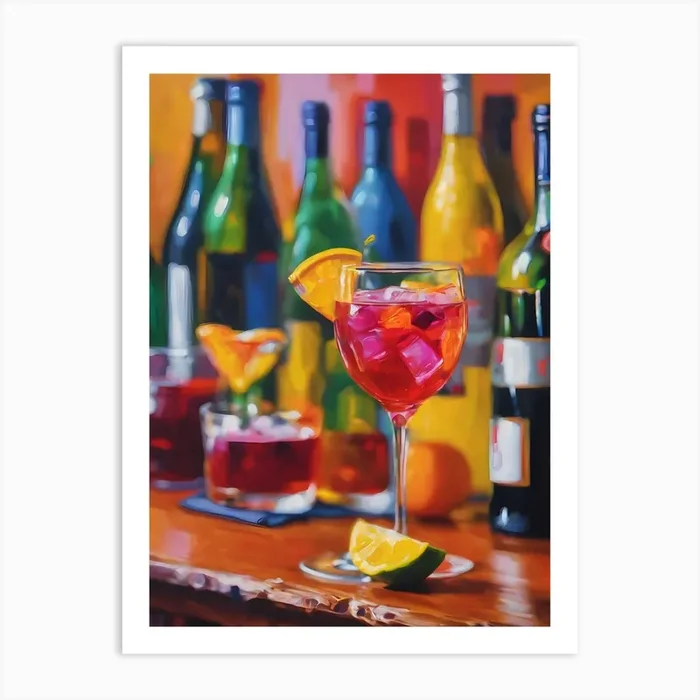 Glass Of Wine Art Print by DIGITAL_AI