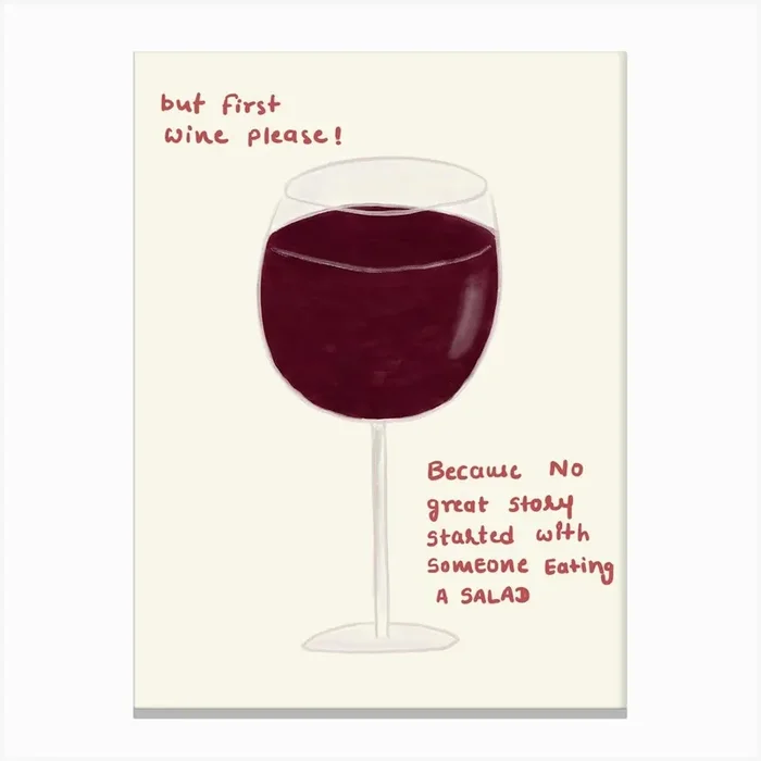 Glass Of Wine Canvas Print by Archana Makwana