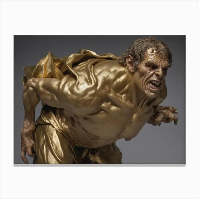 Golden Hunchback Canvas Print by Misri