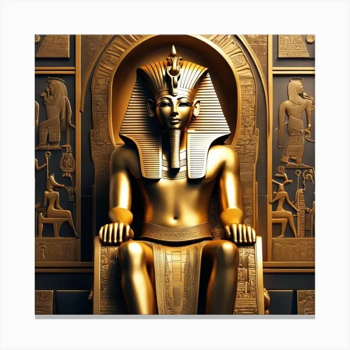 Golden Pharaoh Canvas Print by himazew