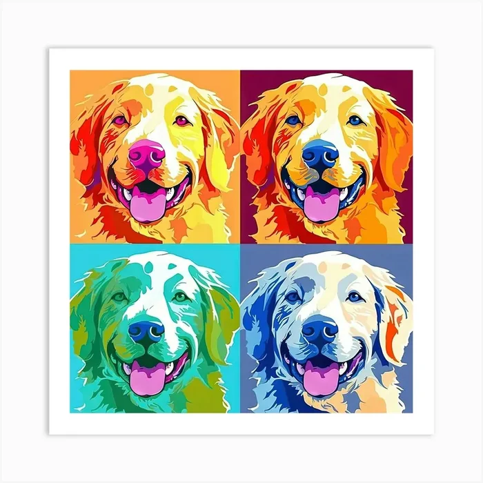 Golden Retriever Painting 10 Art PrintCZ by Count Zero