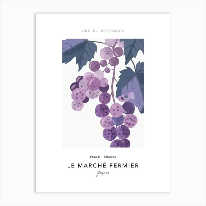 Grapes Le Marche Fermier Poster 2 Art Print by Colourful Harvest