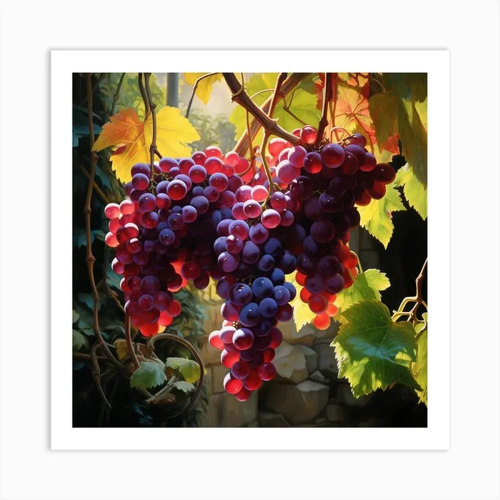 Grapes On The Vine Art Print by PaigeDesigns