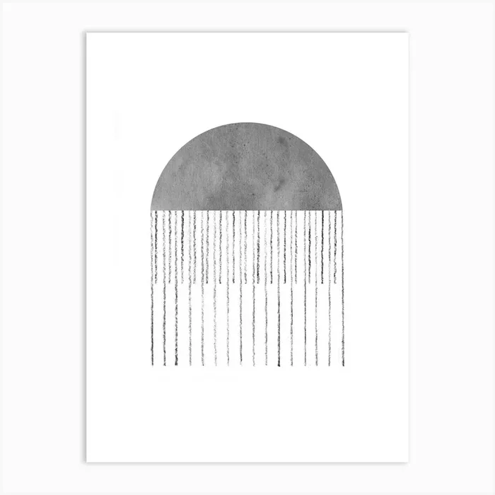 Gray abstract geometric Art Print by Whale’s Way