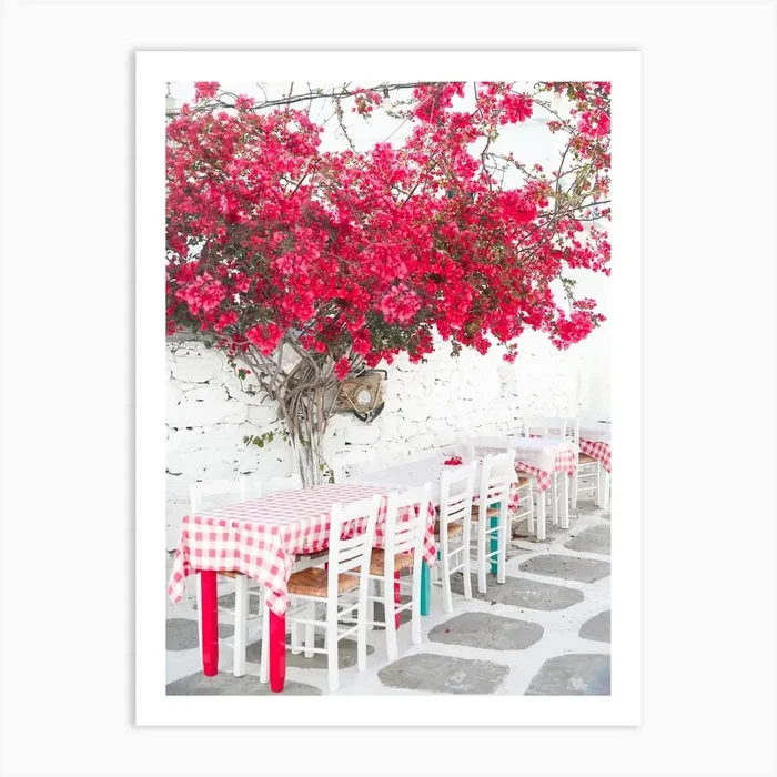Greek Island Streets Art Print by Victoria’s Stories