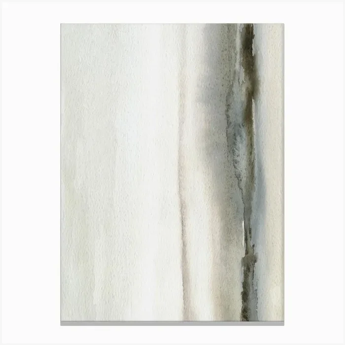 Green Beige Abstract Canvas Print by Girl Visual