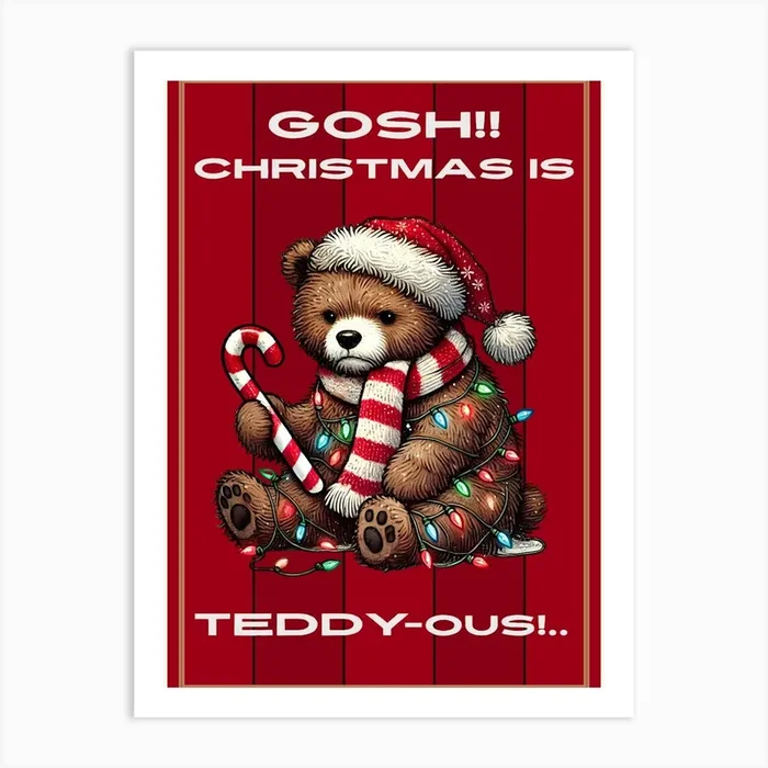 Grumpy Bear in Lights Art PrintK by Kymera