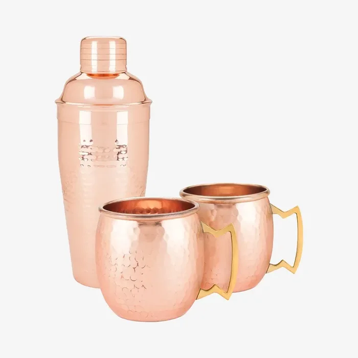 Hammered Copper Bar Set by Twine