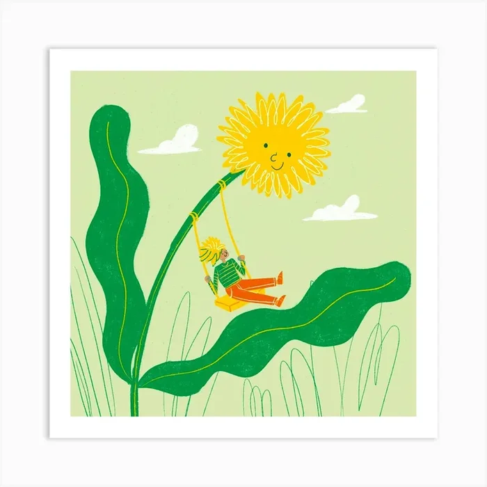 Happy Dandelion 1 Art Print by Astrid Prasetianti
