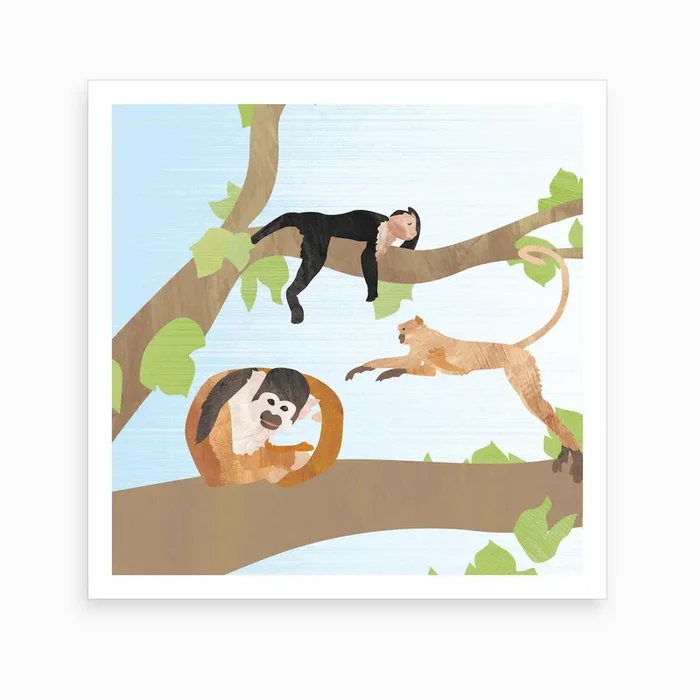 Happy Monkeys Art Print by Revista