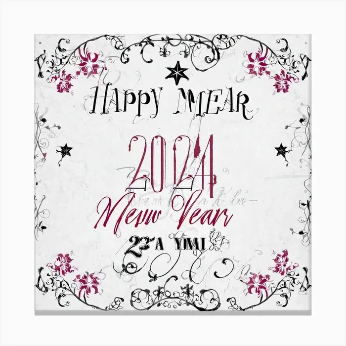 Happy New Year 2024 Canvas Print by issam