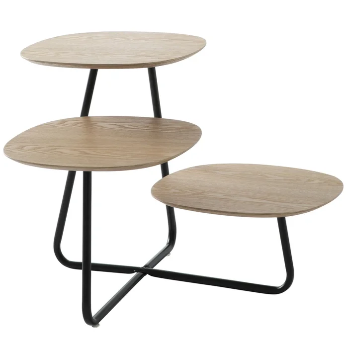 Hazelton Multi-Top End Tables with Manufactured Wood Top and Powder Coated Steel Frame