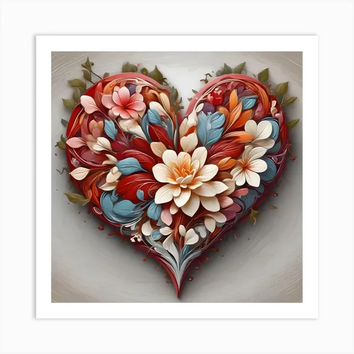 Heart Of Flowers 5 Art Print by Artistry Innovare