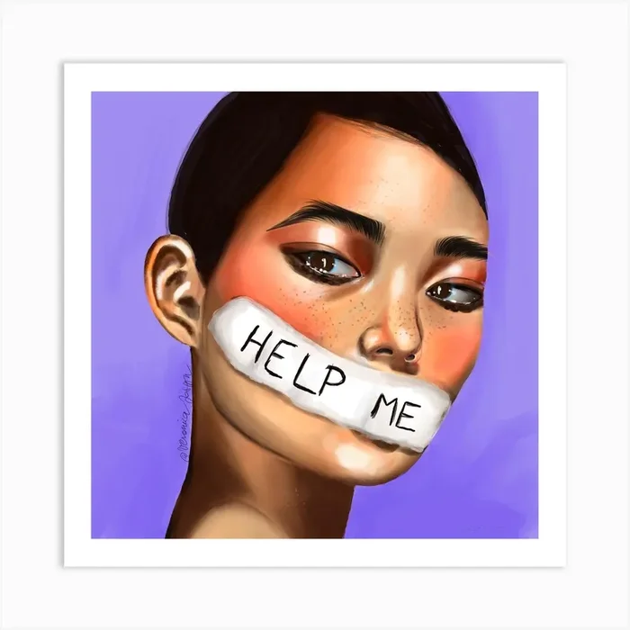 Help Me Girl Square Art Print by Veronica Joseph
