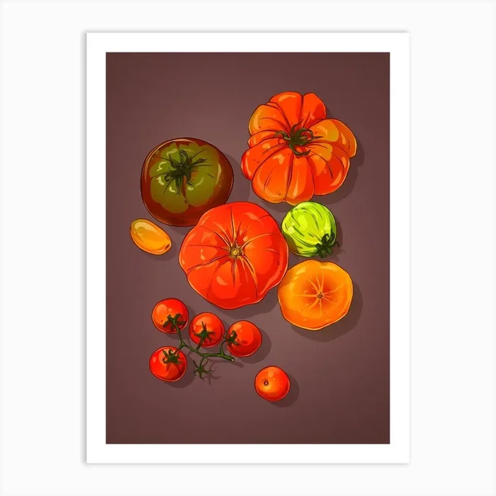 Heritage Tomatoes Art Print by Barrie Jones