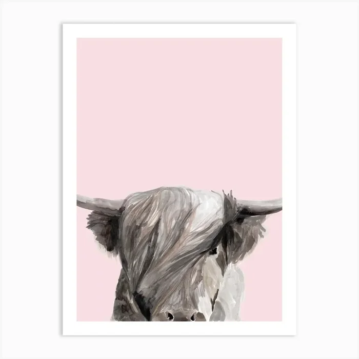 Highland Cow Art Print by Mantika Studio