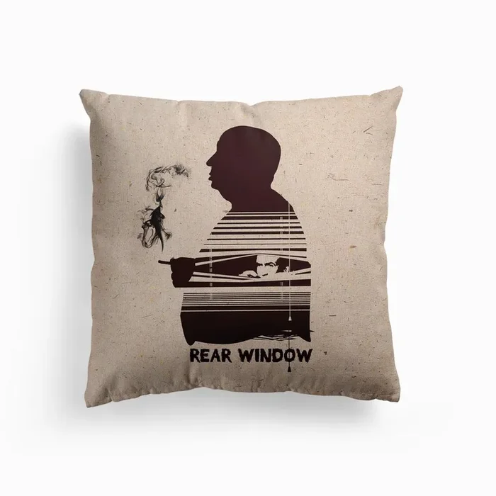 Hitchcock Rear Window Canvas Cushion by 2ToastDesign
