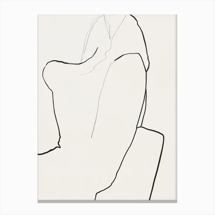 Hold On 2 Canvas Line Art Print by Julia Lysén