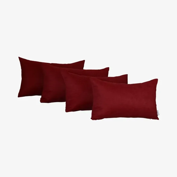 Honey Lumbar Throw Pillow Covers – Claret Red – Set of 4 by MIKE & Co. New York