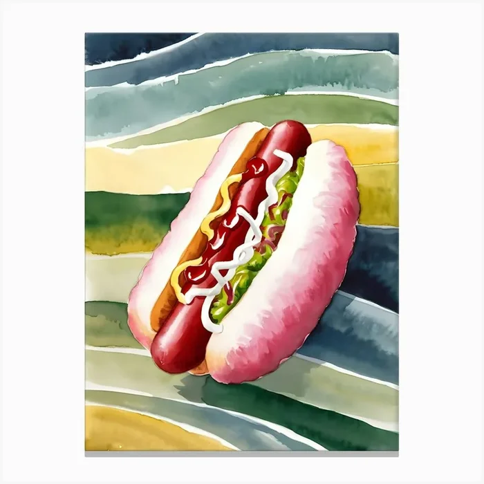 Hot Dog Canvas Print by Dackshina Migara