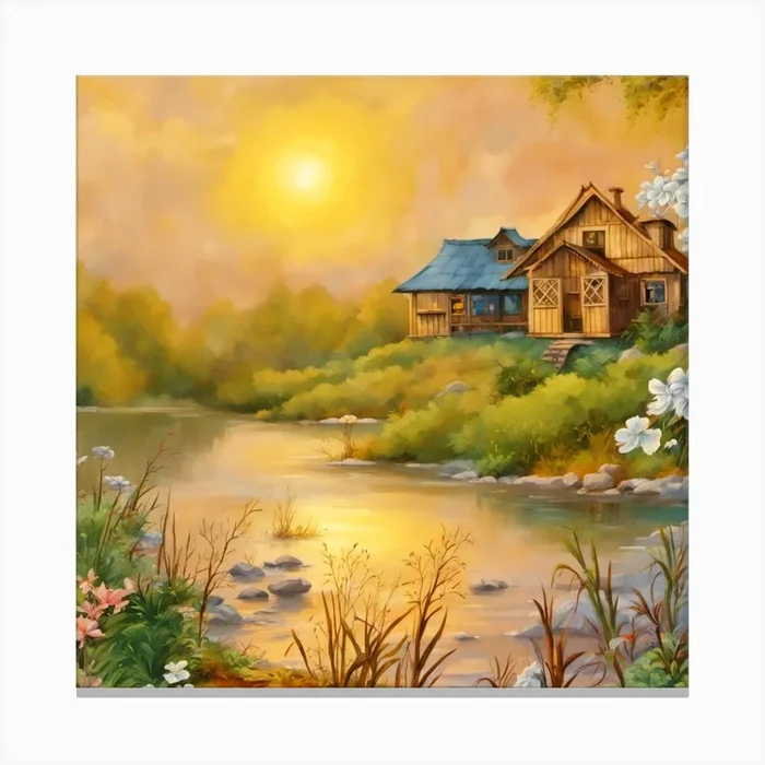 House By The River Canvas PrintE by emana