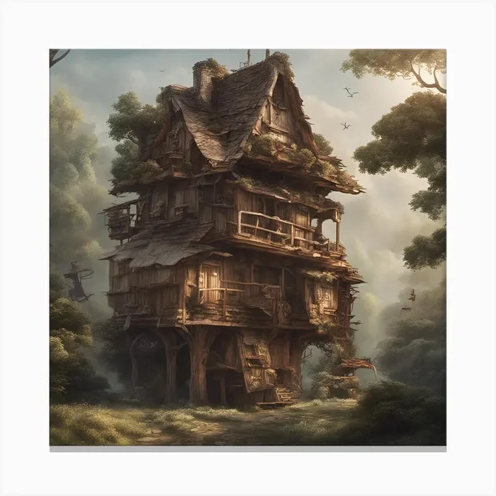 House In The Woods 2 Canvas PrintM by Momenmossa